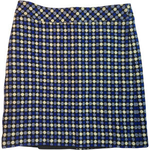 Talbots Petite A-Line Skirt Sz 6P Wool Blend Blue Check Lined Knee Length Womens